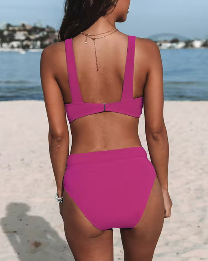 Hilde - Maillot de Bain Uni à Col Montant