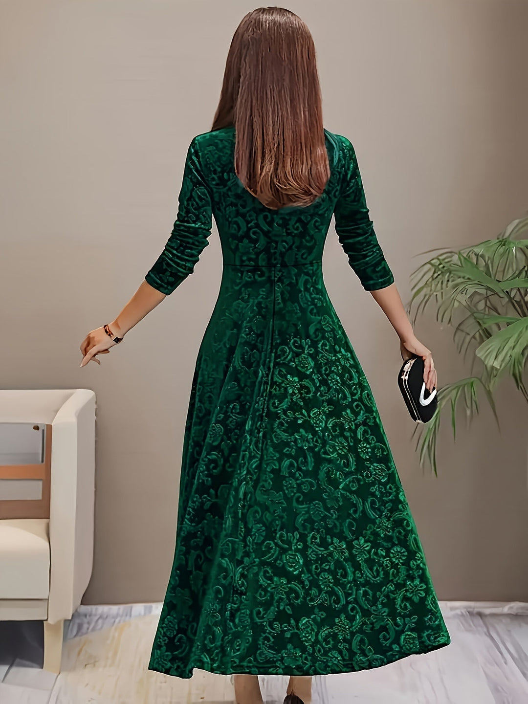 Julie | Robe Maxi Élégante à Motifs