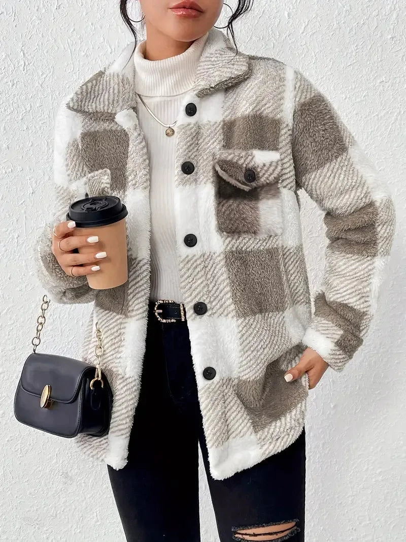 Martina | Veste en Fleece à Carreaux Élégante