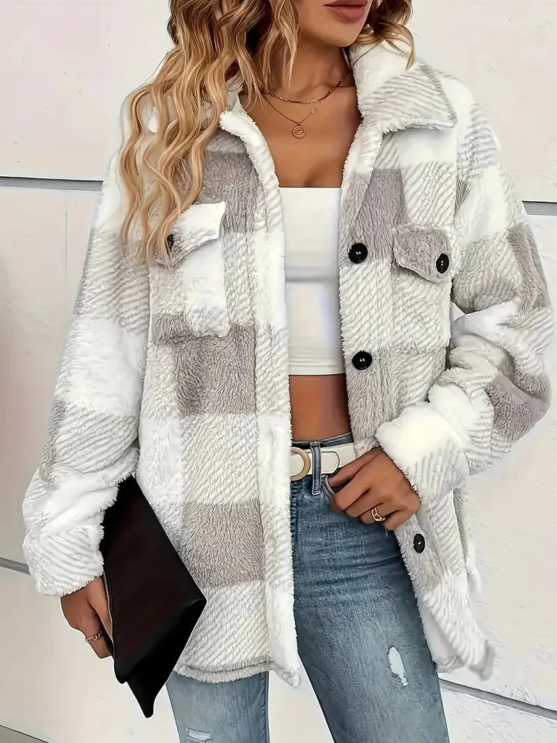 Martina | Veste en Fleece à Carreaux Élégante