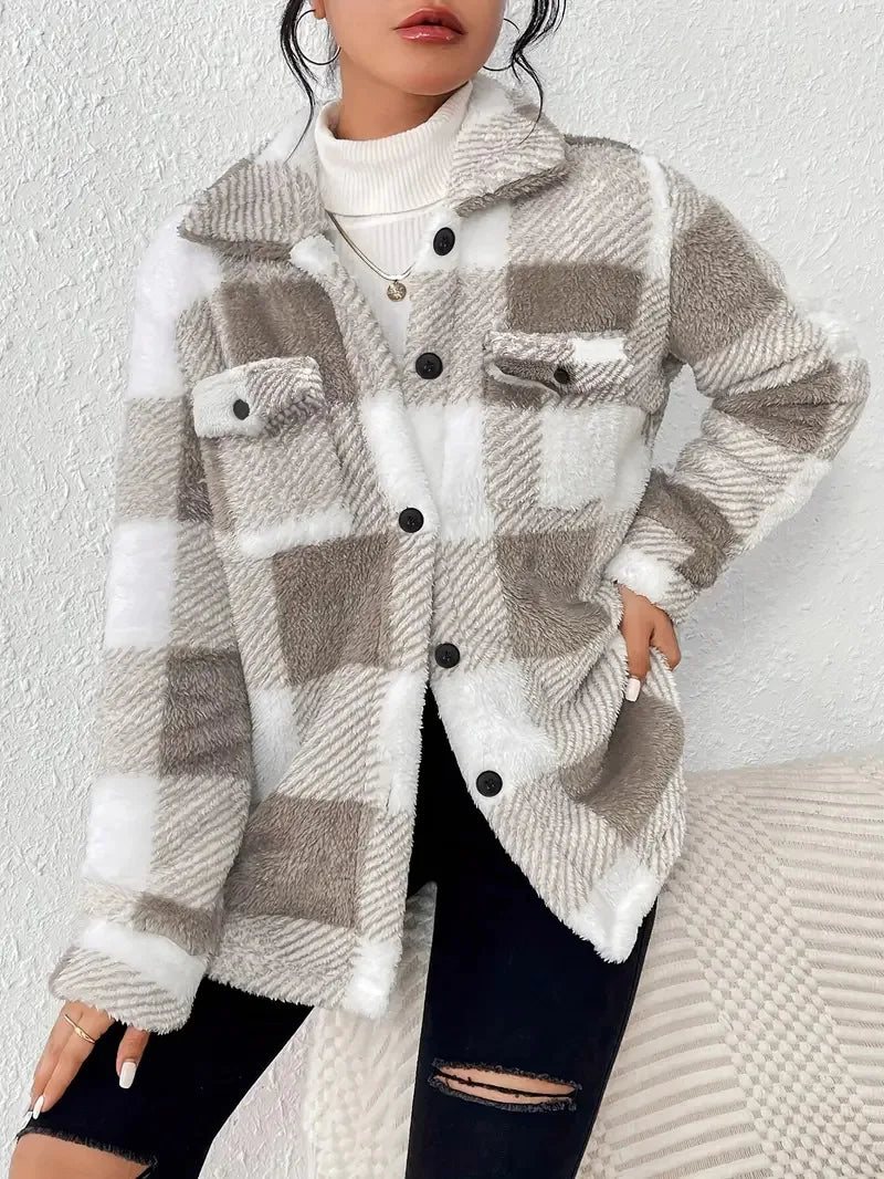 Martina | Veste en Fleece à Carreaux Élégante